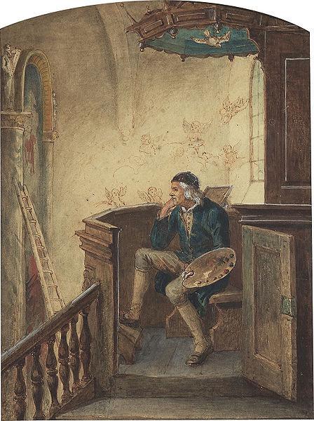 Bengt Nordenberg Selfportrait in the Pulpit of Virestad Church oil painting image
